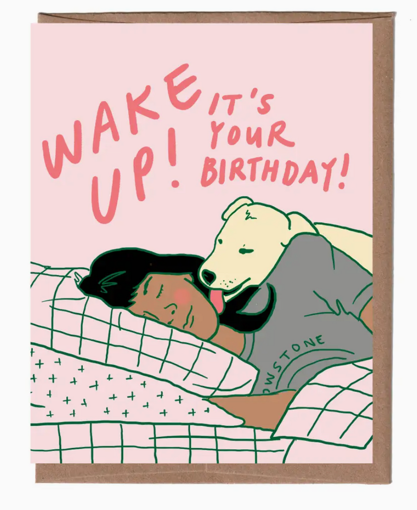 Wake Up Dog Birthday Card