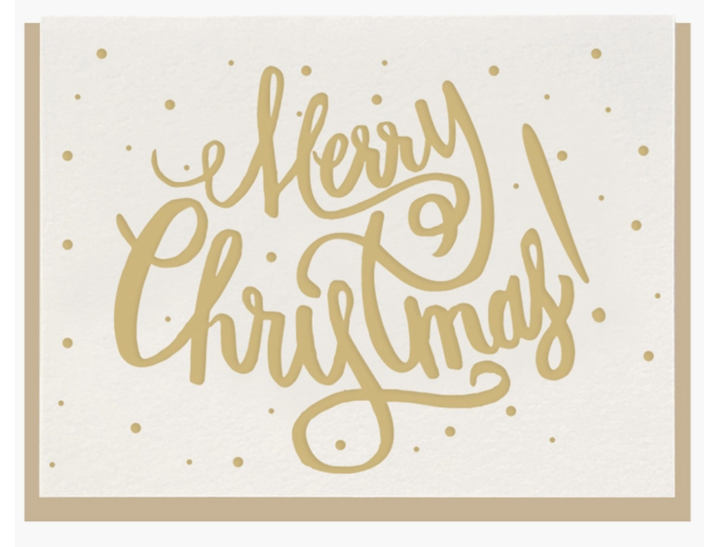 Gold Script Christmas Card