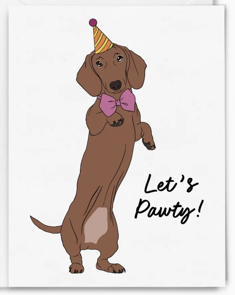 Lets Pawty Dachshund Bday Card