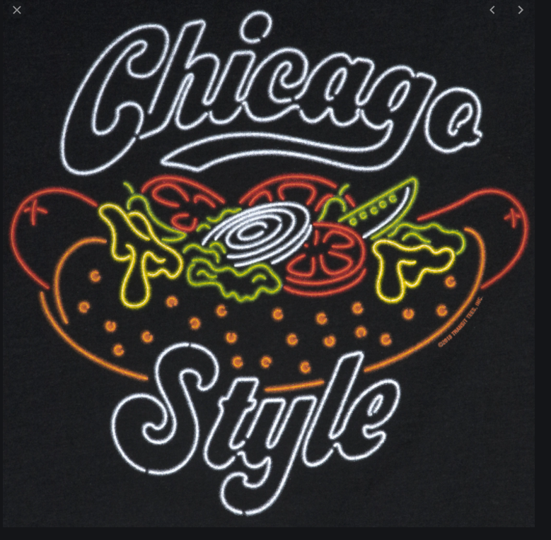 Chicago Hot Dog Neon Postcard