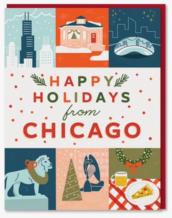 Happy Holidays Chicago Grid Card