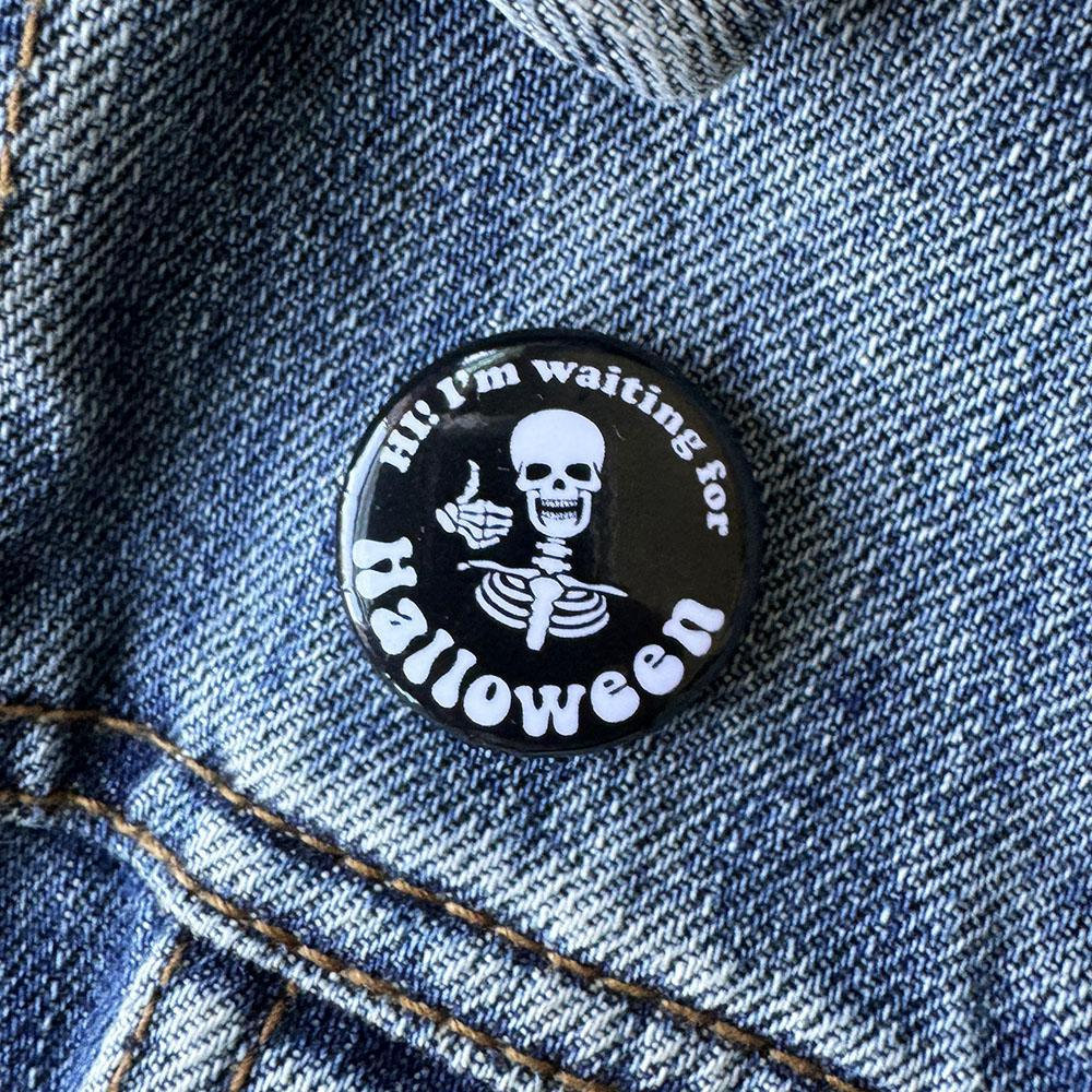 Skeleton Halloween Button