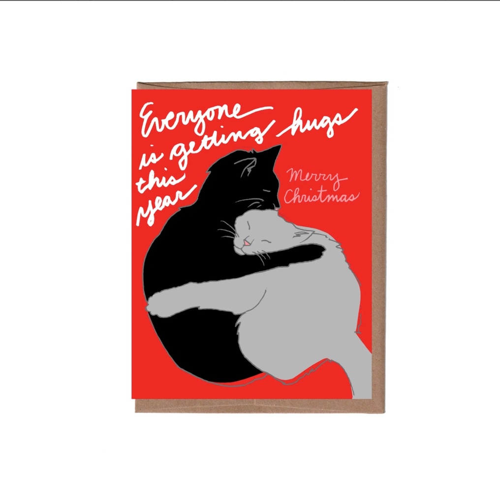Christmas Cats Hugging Card