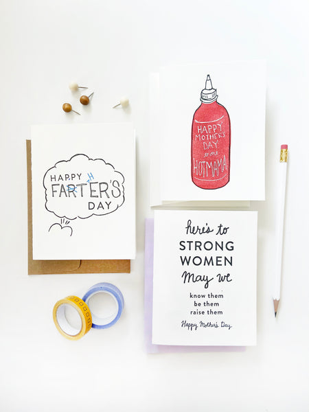 Strong Mother's -  Letterpress Mother's Day Greeting Card