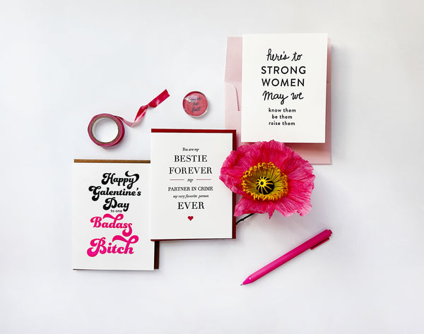 Strong Women Letterpress Love and Friendship card