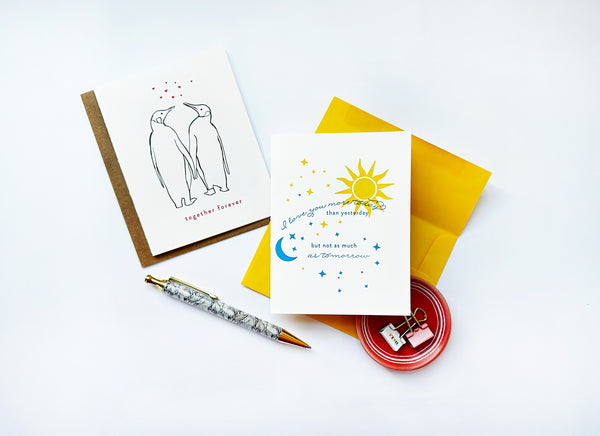 Penguins Forever - Love and Friendship Greeting Card
