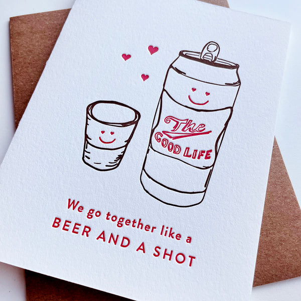 Beer and Shot Love Card – Steel Petal Press