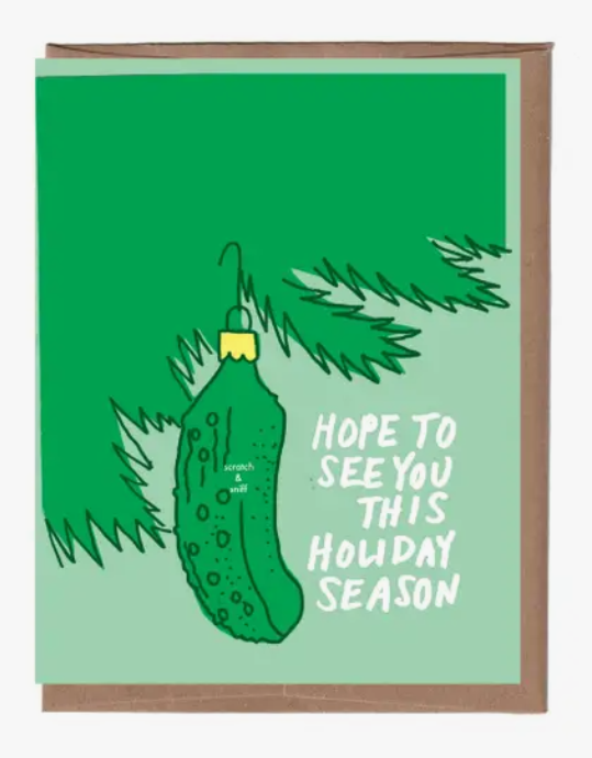 Scratch & Sniff Pickle Holiday Card