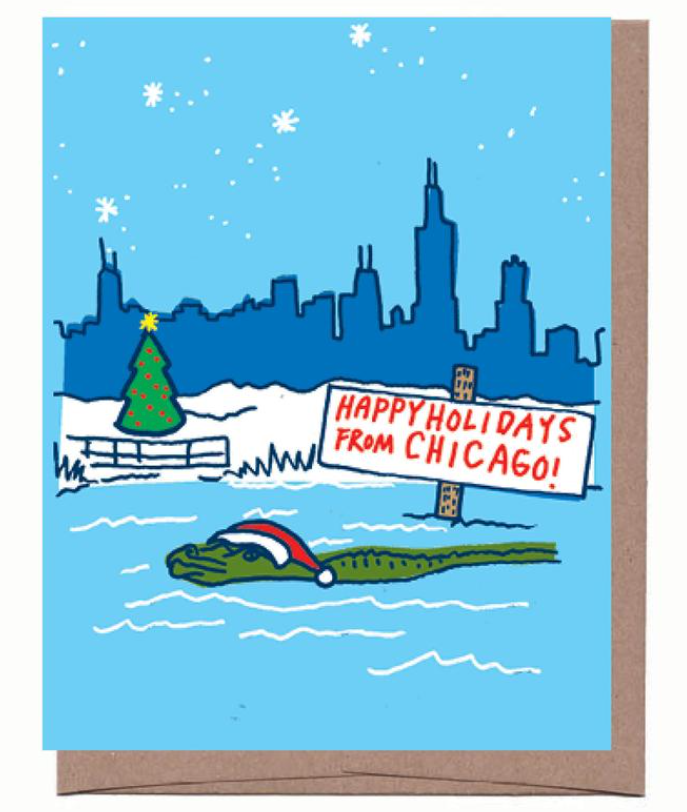 Chicago Alligator Holiday Card