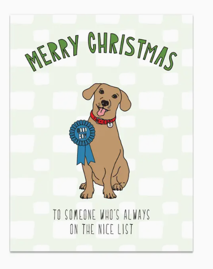 Dog Nice List Christmas Card