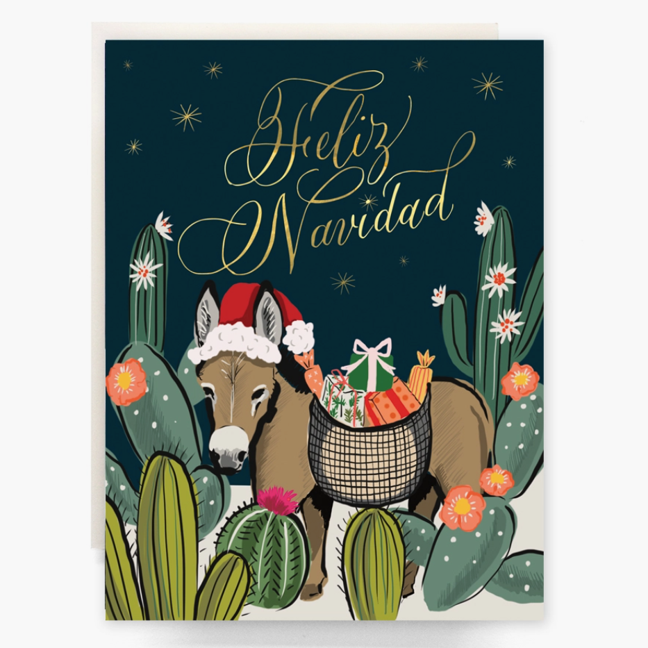 Feliz Navidad Donkey Card