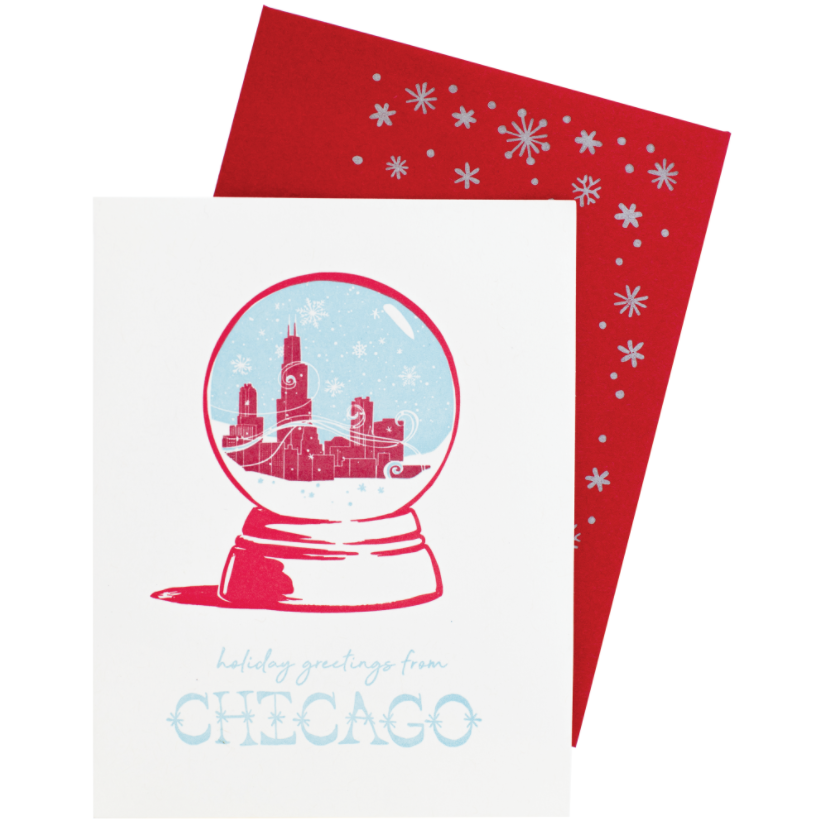 Holiday Greetings From Chicago Christmas Card: Single or Box Set