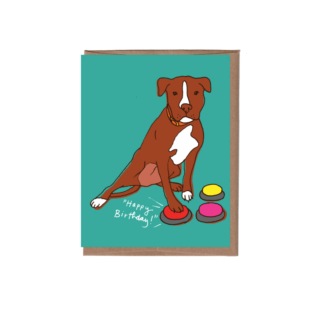 Dog Buttons Birthday Card