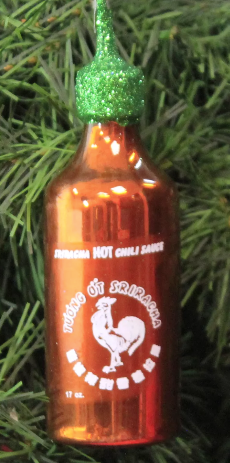 Sriracha Glass Ornament