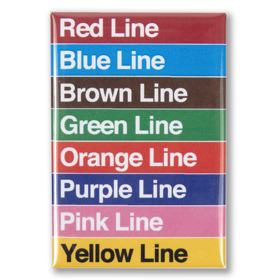 Train Lines Chicago Magnet