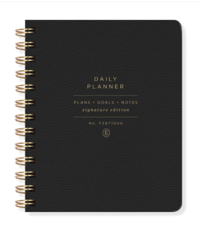Spiral Black Daily Planner