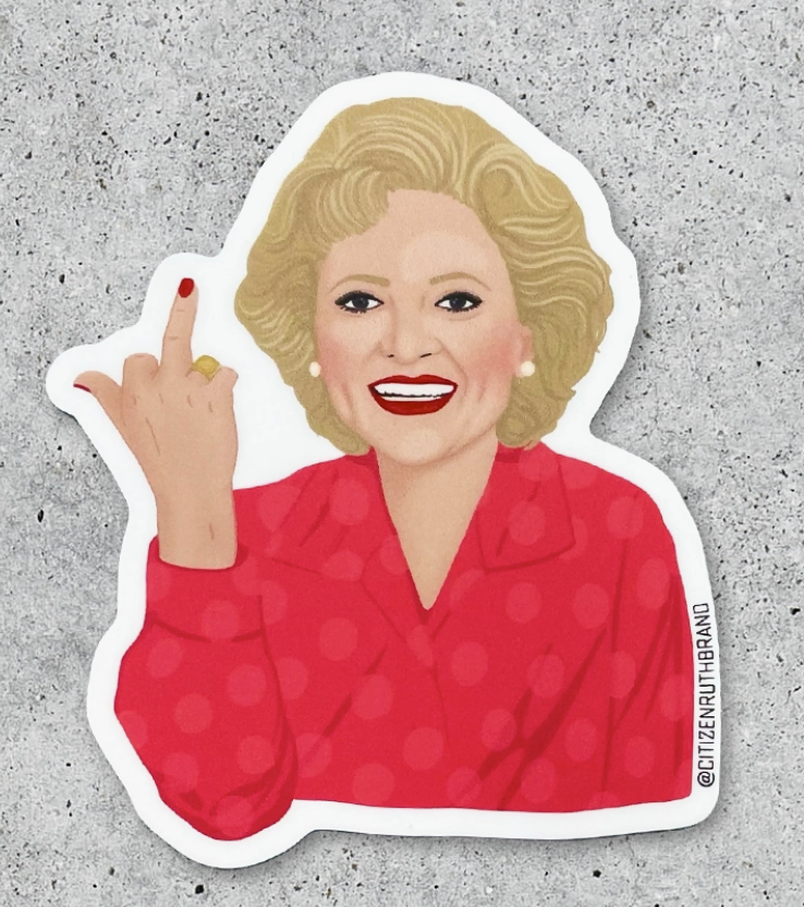 Betty White Bird Sticker