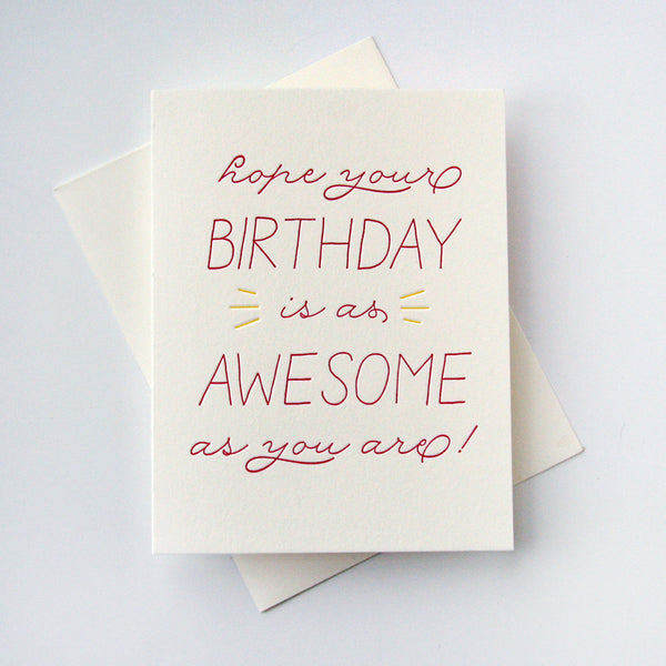 Birthday Awesome card - Steel Petal Press