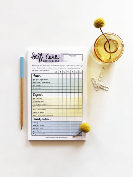 Self Care Checklist Tracker - Steel Petal Press