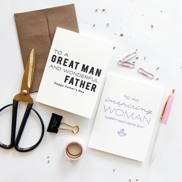 Great Man - Letterpress Father's Day Greeting Card