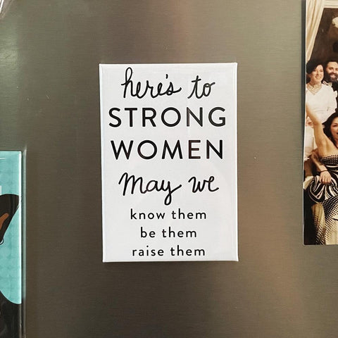 Strong Women Typographic Fridge Magnet