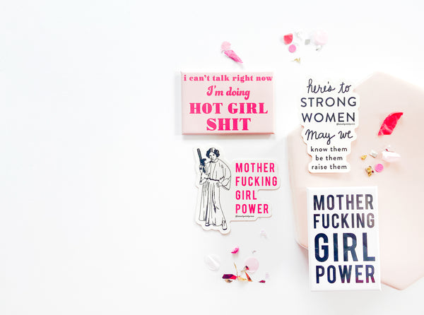 MF Girl Power Typographic Fridge Magnet