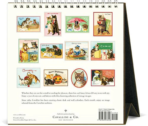 2027 Cavallini Desk Calendar Vintage Cats