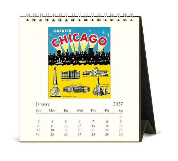 2027 Cavallini Desk Calendar Chicago
