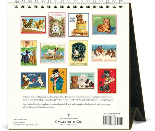 2027 Cavallini Desk Calendar Vintage Dogs
