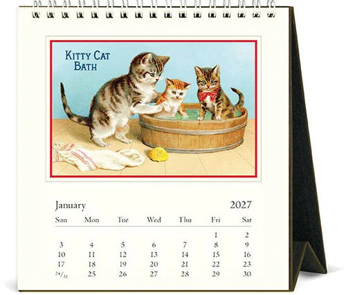 2027 Cavallini Desk Calendar Vintage Cats