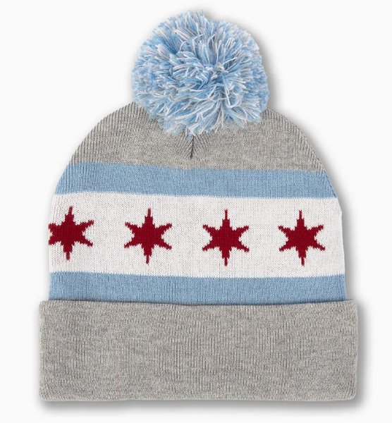 Chicago Grey Hat with Pom