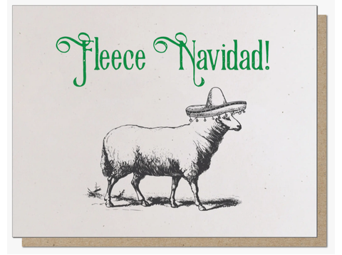 Fleece Navidad Sheep Hat Sombrero Spanish Christmas Card - GSP