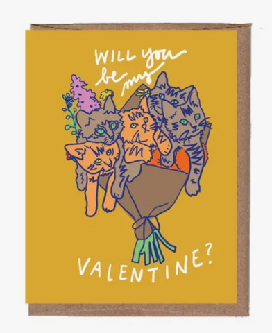 Cats Bouquet Valentine Card