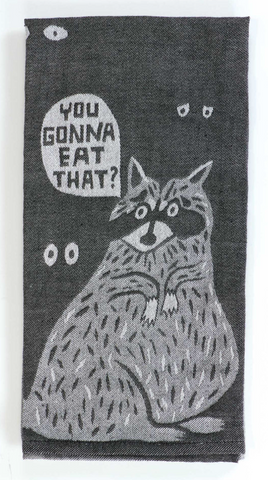 Towel Raccoon You Gonna Eat That Eyes Kitchen Dish Grey - BQ