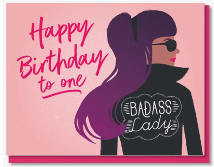 Badass Lady Birthday Card 