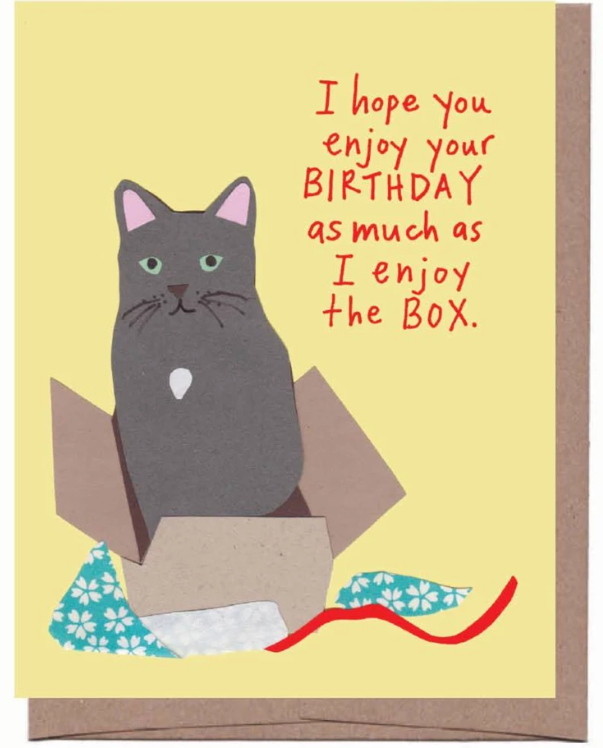 Box Cat Birthday Card