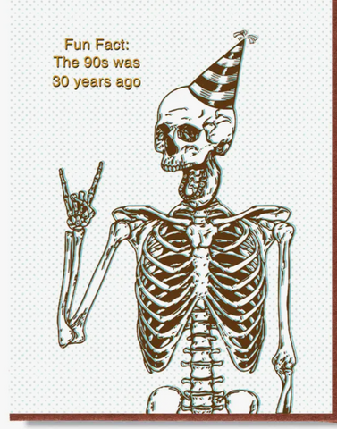 90s Skeleton Birthday Card 