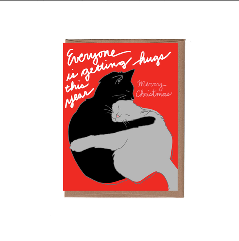 Cats Hugs Christmas Card