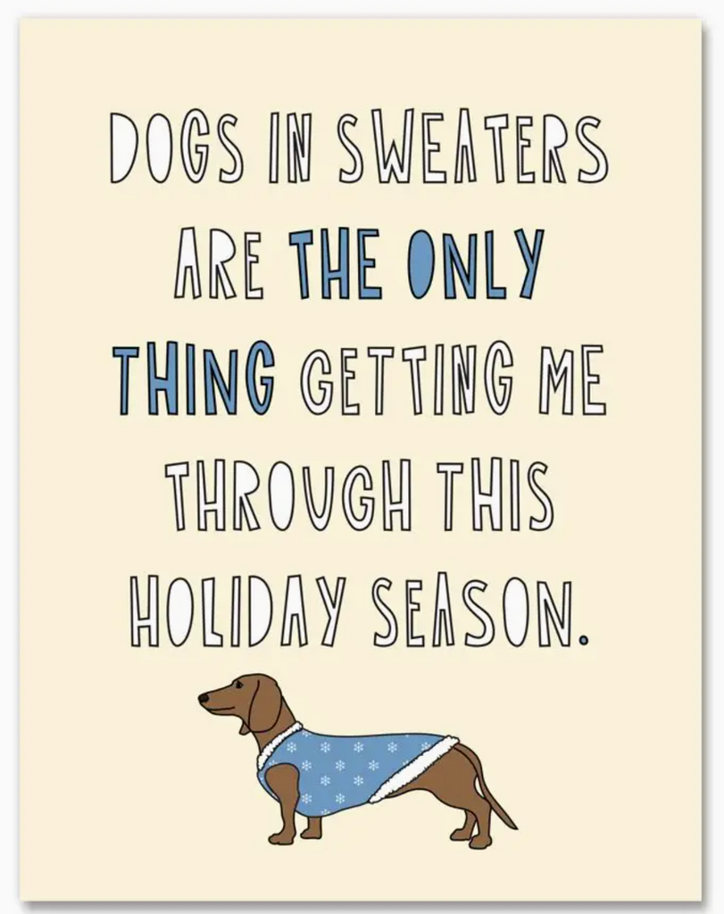 Dogs In Sweaters Holiday Card 