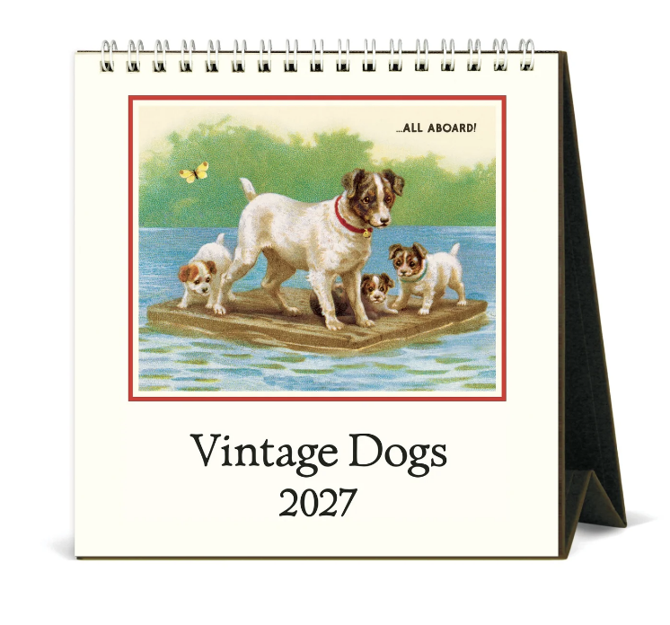 2027 Cavallini Desk Calendar Vintage Dogs