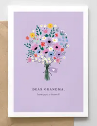 Dear Grandma Love You A Bunch Card