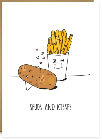 Spuds And Kisses Card - Steel Petal Press