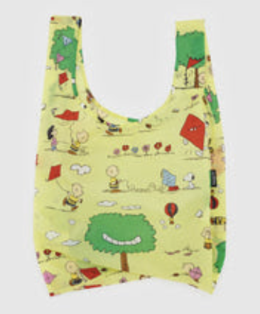 Peanuts Kite Yellow Reusable Baggu Bag