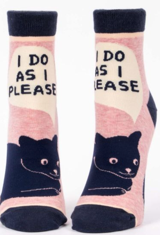 I Do As I Please Cat Womens Ankle Socks - BQ