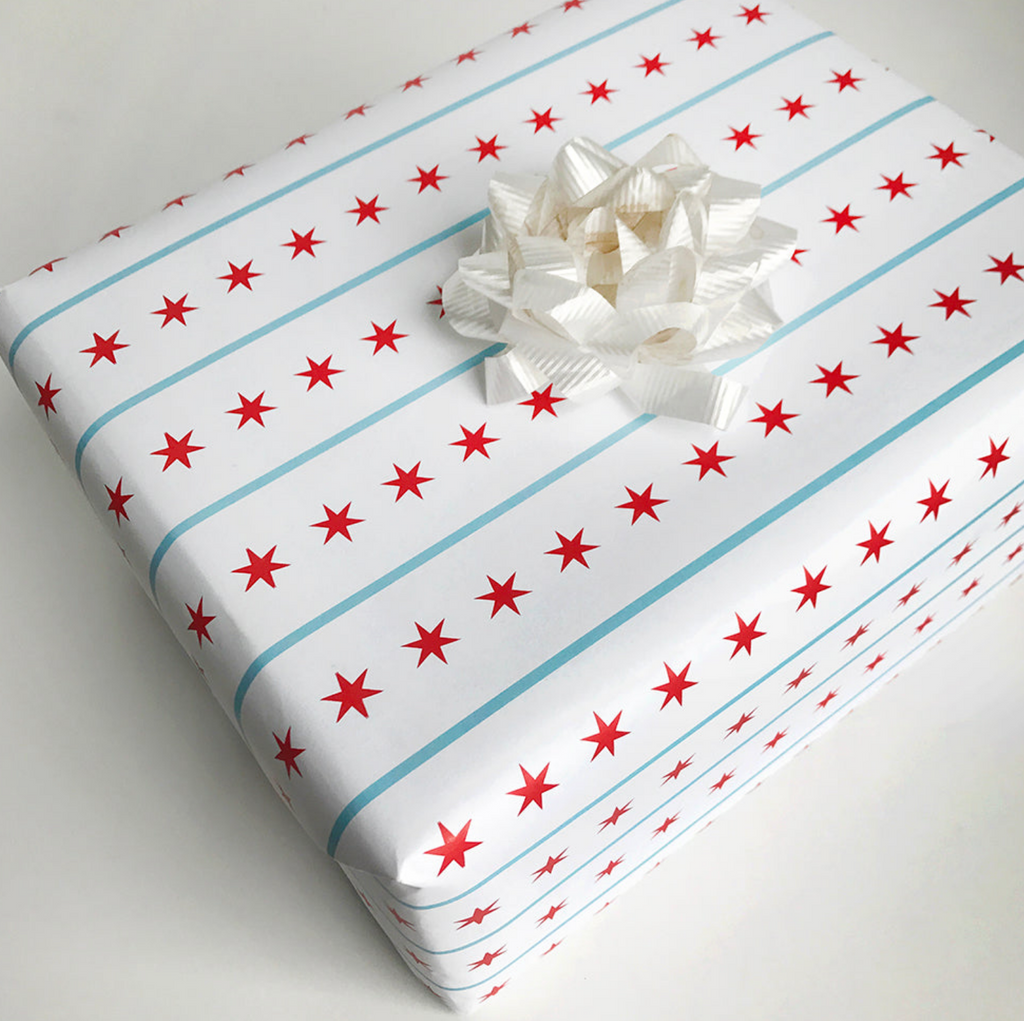 Chicago Flag Gift Wrap 
