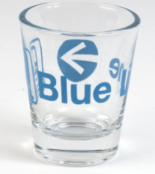 Shot Glass Blue Line Chicago Train Stop - TT