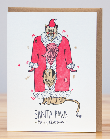 Santa Paws Christmas Card