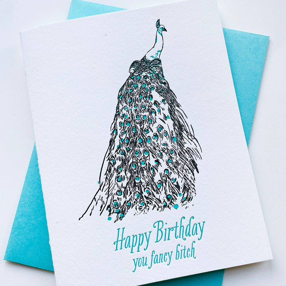 Fancy Peacock Birthday Card