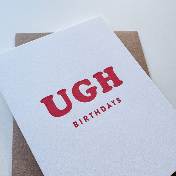 Ugh Birthdays Card