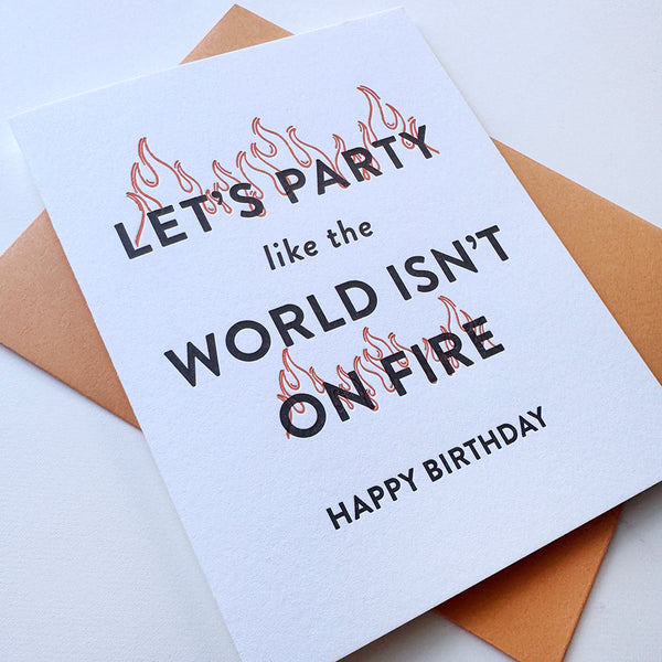 World on Fire Birthday Card